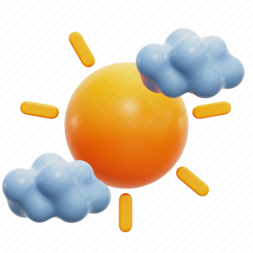 Sunny, weather, cloudy, 3d illustration 3D illustration - Download on Iconfinder