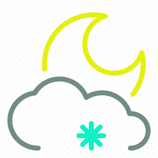 Cloud, low, moon, night, snow, weather icon - Download on Iconfinder