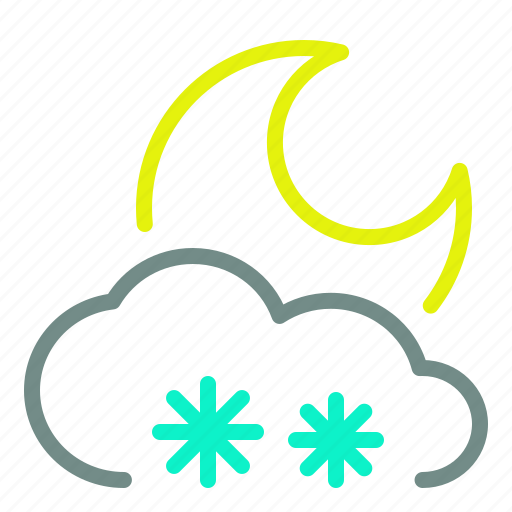 Cloud, moderate, moon, night, snow, weather icon - Download on Iconfinder