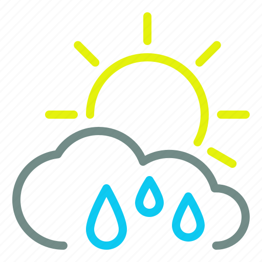 Cloud, day, heavy, rain, sun, weather icon - Download on Iconfinder
