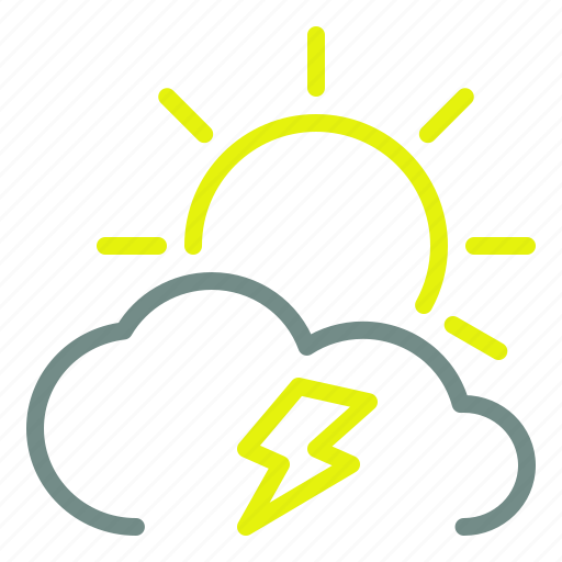 Cloud, day, lightning, sun, weather icon - Download on Iconfinder
