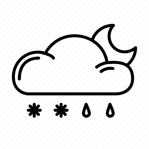 Cloud, moon, rain, snow, weather icon - Download on Iconfinder