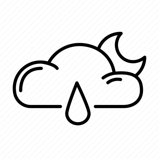 Cloud, moon, rain, weather icon - Download on Iconfinder