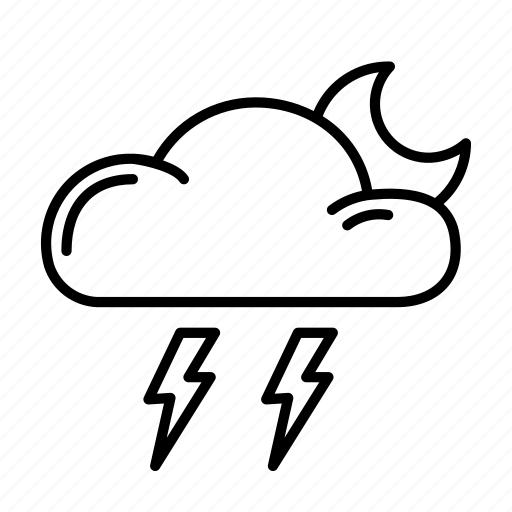 Cloud, moon, thunderstorm, weather icon - Download on Iconfinder
