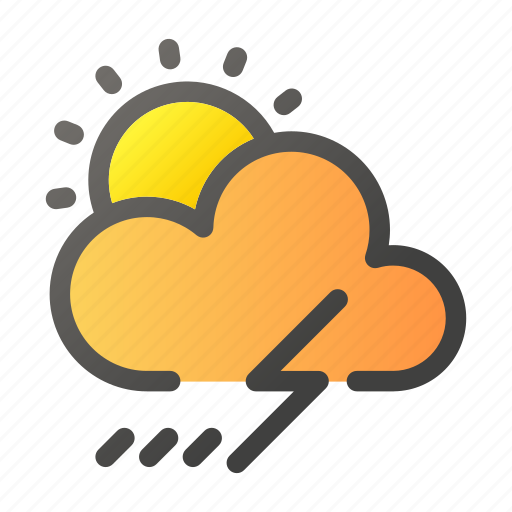 Climate, forecast, sun, thunder, weather icon - Download on Iconfinder