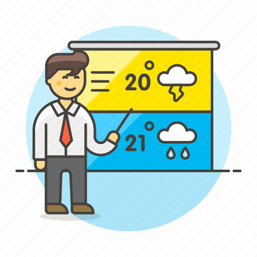 Meteorology, forecast, reporter, time, male, temperature, forecasting icon - Download on Iconfinder