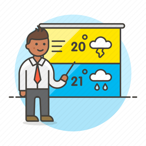 Forecast, forecasting, male, meteorology, reporter, temperature, time icon - Download on Iconfinder
