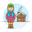 meteorology, region, house, snow, cold, winter, outdoors, hat, weather, female 