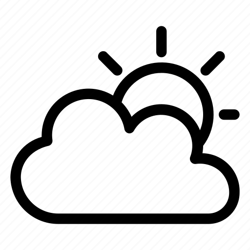 Cloud, crescent moon, line, moon, sun, weather icon - Download on Iconfinder