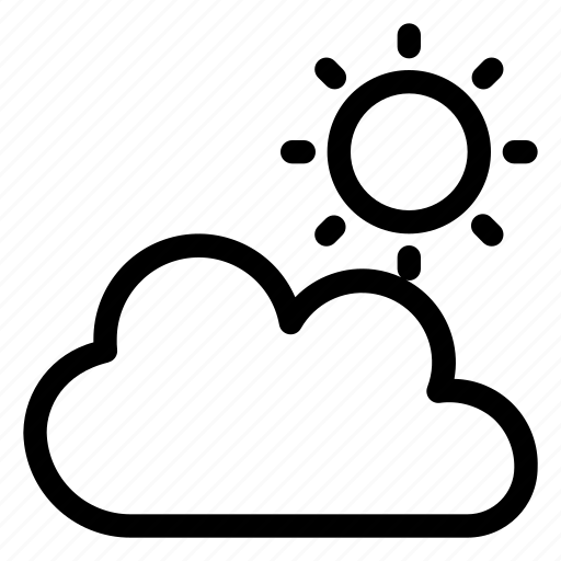 Cloud, cloudy, line, sun, weather icon - Download on Iconfinder
