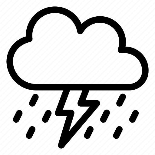 Cloud, line, rain, thunder, thunderstormt, weather icon - Download on Iconfinder