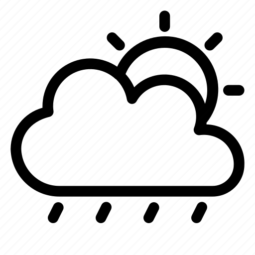 Cloud, cloudy, line, rain, sun, weather icon - Download on Iconfinder