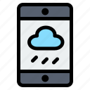 cloud, rain, smartphone, weather