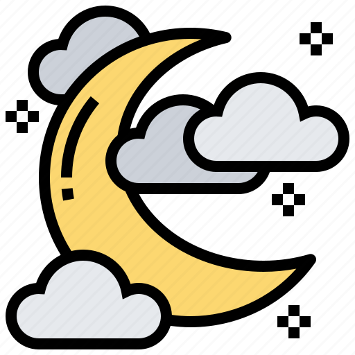 Crescent, moon, nighttime, sky, stars icon - Download on Iconfinder