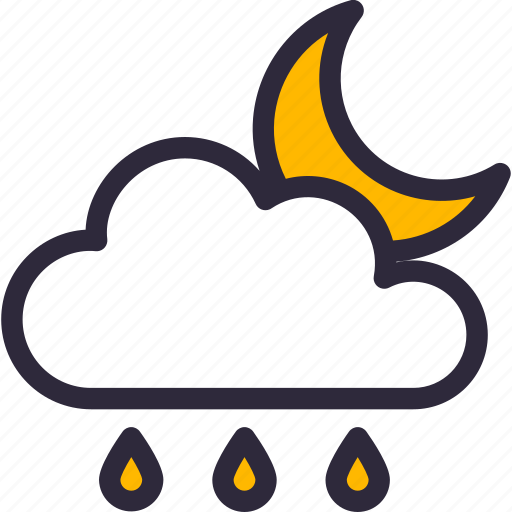 Cloud, forecast, night, rain, rainy, weather icon - Download on Iconfinder