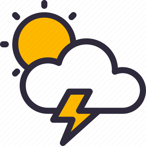 Cloud, lightning, sun, thunder, weather icon - Download on Iconfinder
