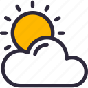cloud, cloudy, forecast, partly, sun, weather