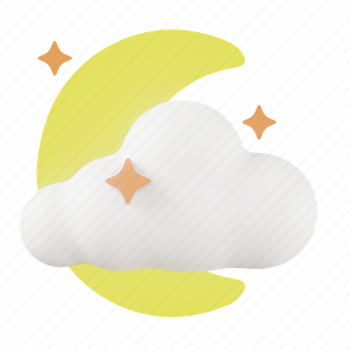 Forecast, meteorology, climate, moon, star, cloudy, weather 3D illustration - Download on Iconfinder