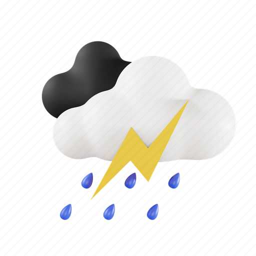 Forecast, meteorology, climate, rainy, cloudy, weather, stromy 3D illustration - Download on Iconfinder