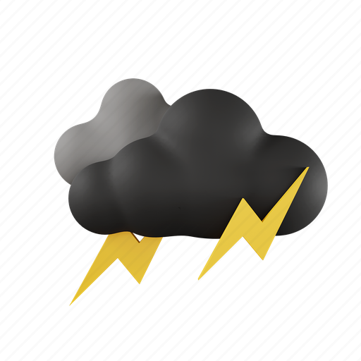 Forecast, meteorology, climate, lightning, cloudy, weather, stromy 3D illustration - Download on Iconfinder