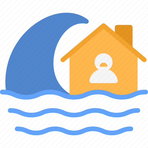 Flooded house, house, flooding, flood, water, home icon - Download on Iconfinder