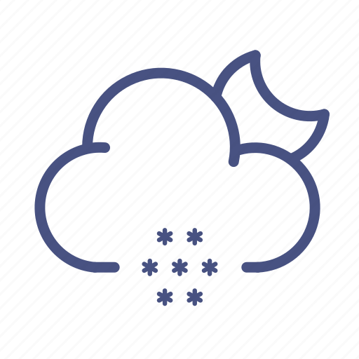 Cloud, heavy, snow, night, moon icon - Download on Iconfinder