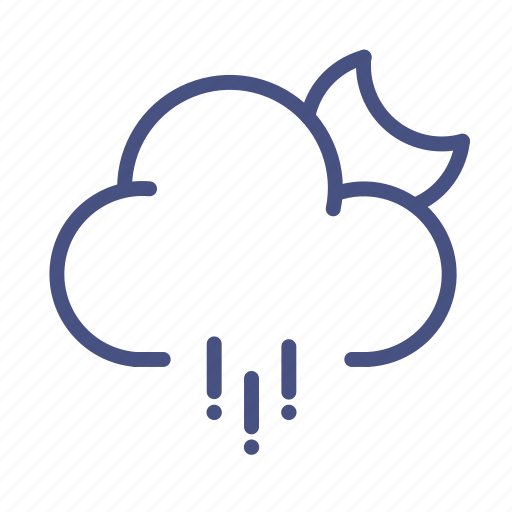 Cloud, rainy, night, moon, weather icon - Download on Iconfinder
