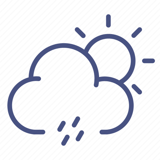 Cloud, slow, rain, sun, weather icon - Download on Iconfinder
