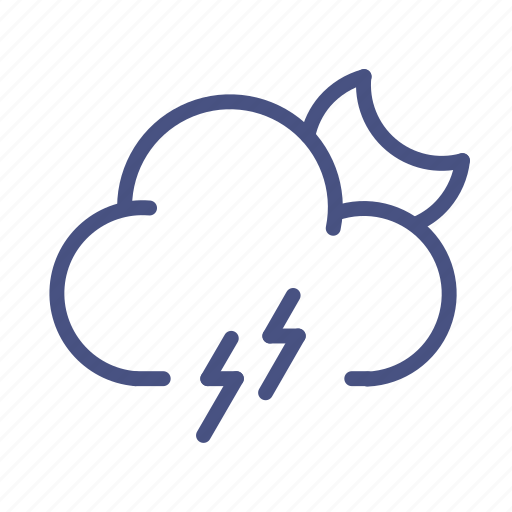 Cloud, storm, night, moon, weather icon - Download on Iconfinder