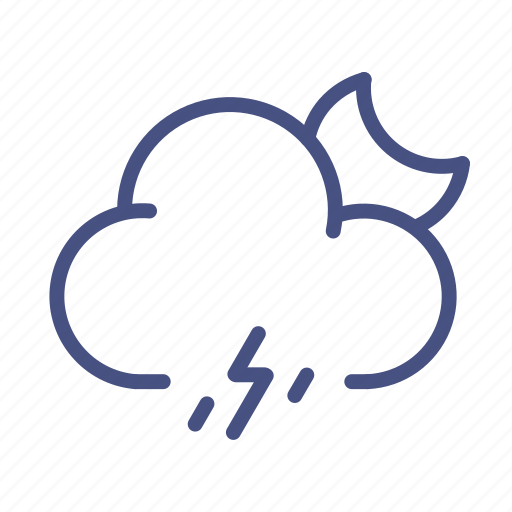 Cloud, storm, rain, night, moon, weather icon - Download on Iconfinder
