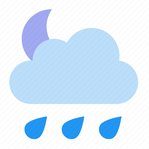 Weather, type, moderate, rain, night, on icon - Download on Iconfinder
