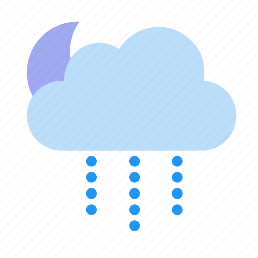 Weather, typelight, rain, to, moderate, nighton icon - Download on Iconfinder