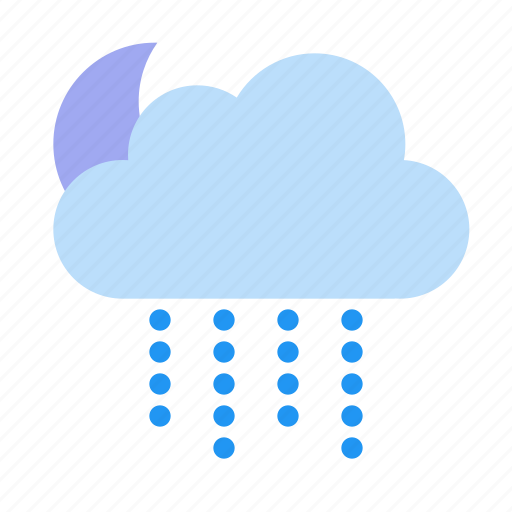 Weather, typemoderate, rain, to, heavy, nighton icon - Download on Iconfinder