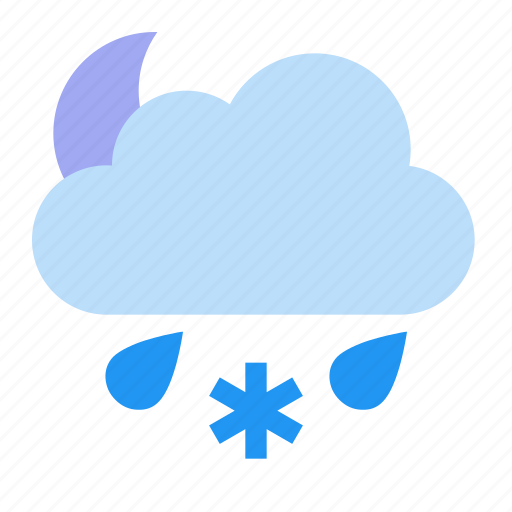 Weather, typesleet, nighton icon - Download on Iconfinder