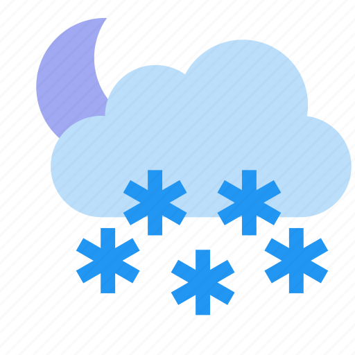 Weather, type, heavy, snow, to, blizzard, night icon - Download on Iconfinder