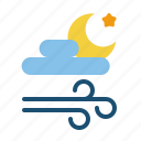 cloud, moon, wind, forecast, weather
