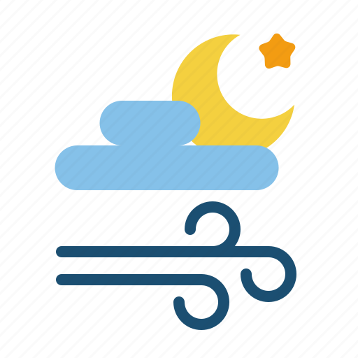 Cloud, moon, wind, forecast, weather icon - Download on Iconfinder
