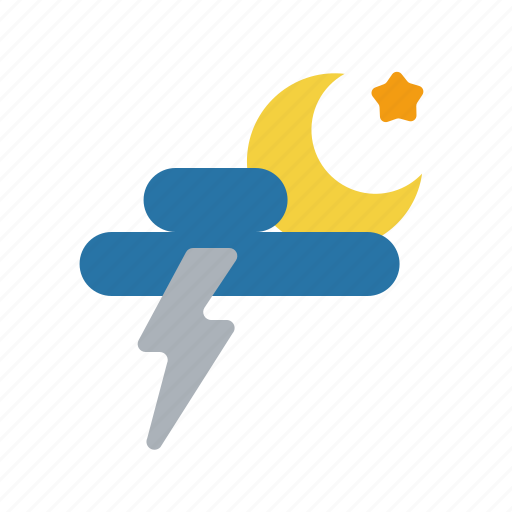 Bolt, cloud, storm, moon, lightning, forecast, weather icon - Download on Iconfinder
