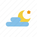 cloud, moon, night, forecast, weather