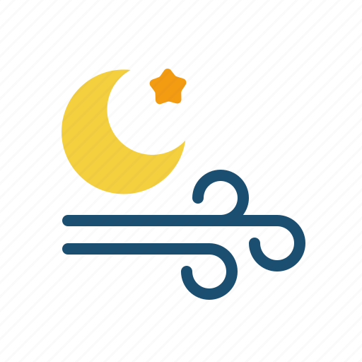 Moon, wind, forecast, weather icon - Download on Iconfinder