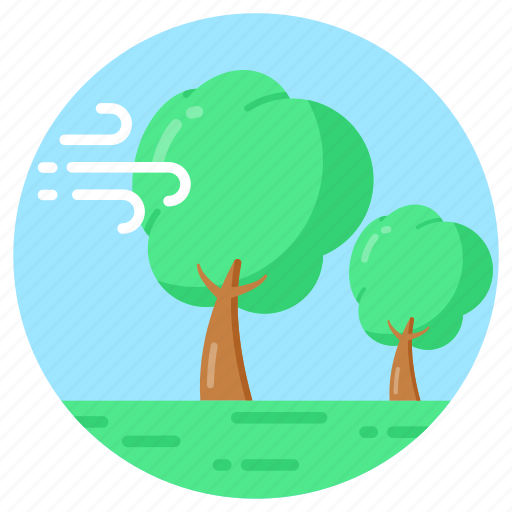 Windy weather, windstorm, forest storm, windbreak, trees wind icon - Download on Iconfinder