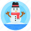 snowman, iceman, snow sculpture, mantle of snow character 