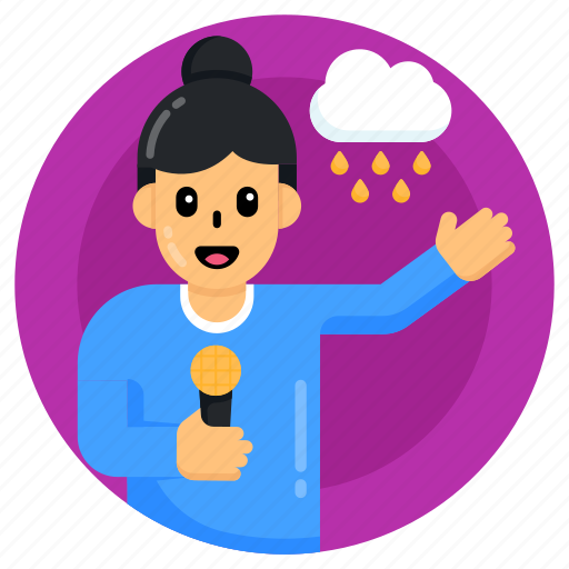 Weather newscaster, weather journalist, weather reporter, weather broadcast, meteorology icon - Download on Iconfinder