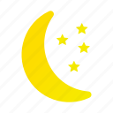 crescent, moon, and, stars, weather, night 