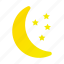 crescent, moon, and, stars, weather, night 