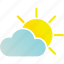 sunny, and, cloudy, weather, cloud, sun 