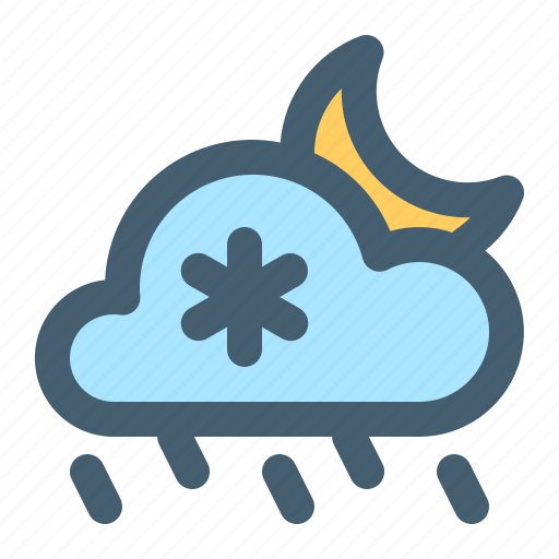 Weather, snow, cloud, moon, snowfall icon - Download on Iconfinder