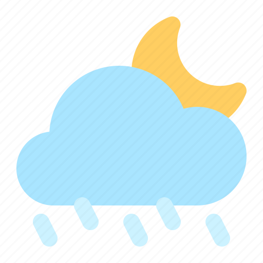 Weather, cloud, rain, moon, night icon - Download on Iconfinder