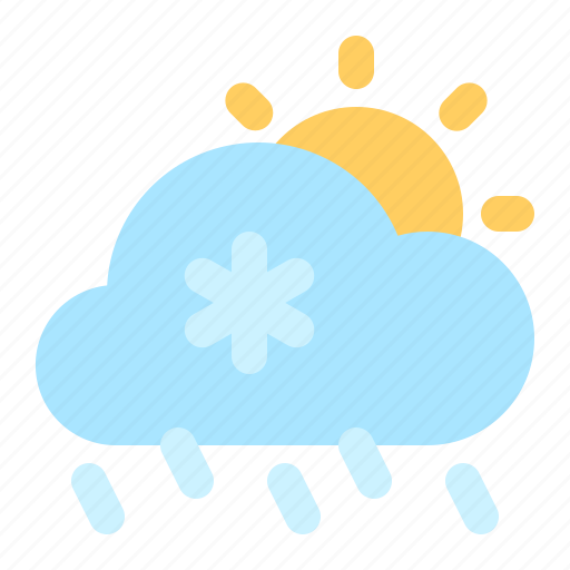 Weather, snow, cloud, sun, snowfall icon - Download on Iconfinder