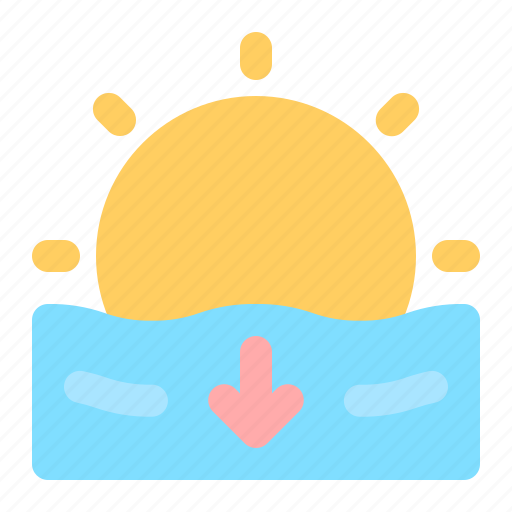 Weather, sunset, sun, ocean, sea icon - Download on Iconfinder